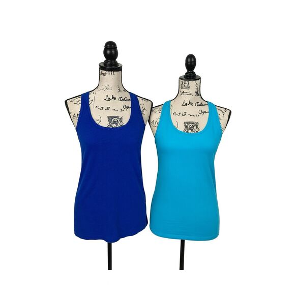 Women’s Tank Top Bundle Lot of 2 Blue Tops Size Large Merona & Unbranded - Picture 1 of 5